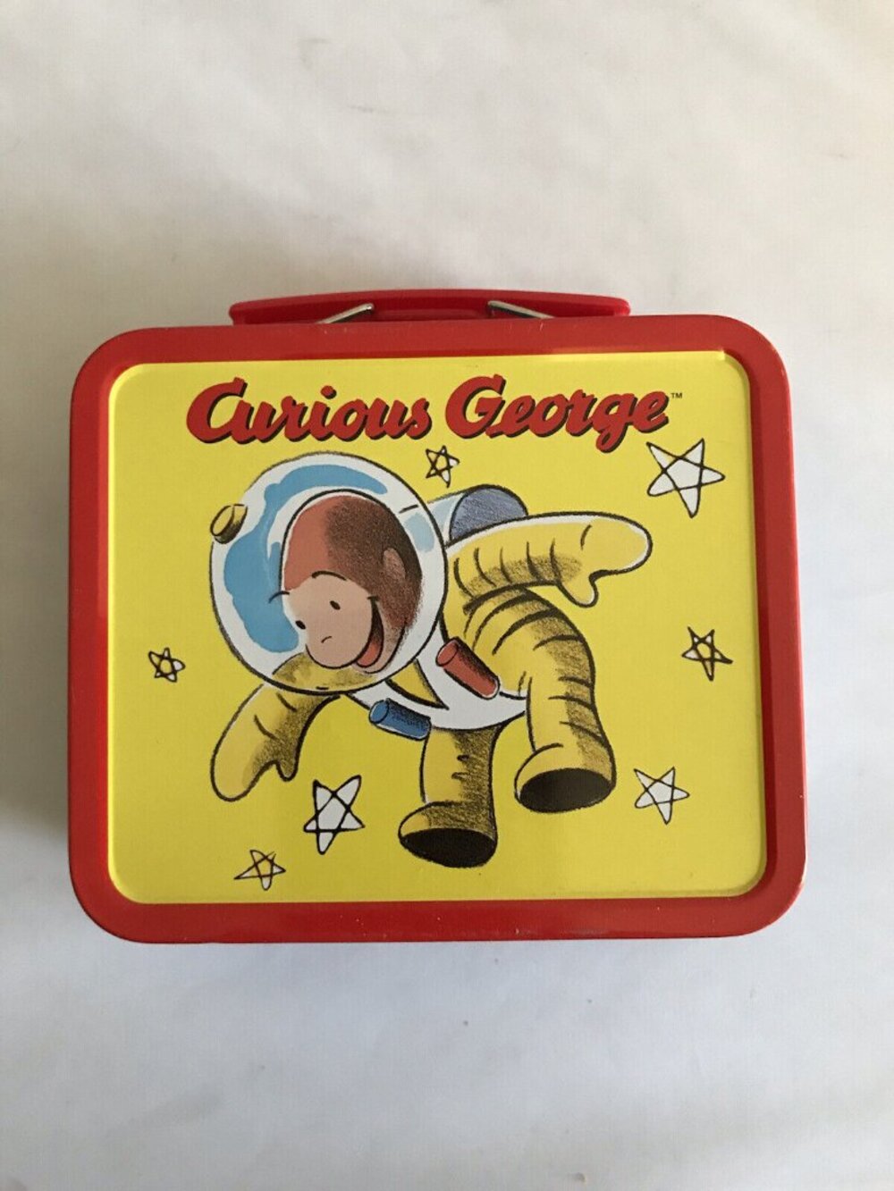 Curious George Astronaut Mini Lunch Pail Metal Box Vintage Excellent condition